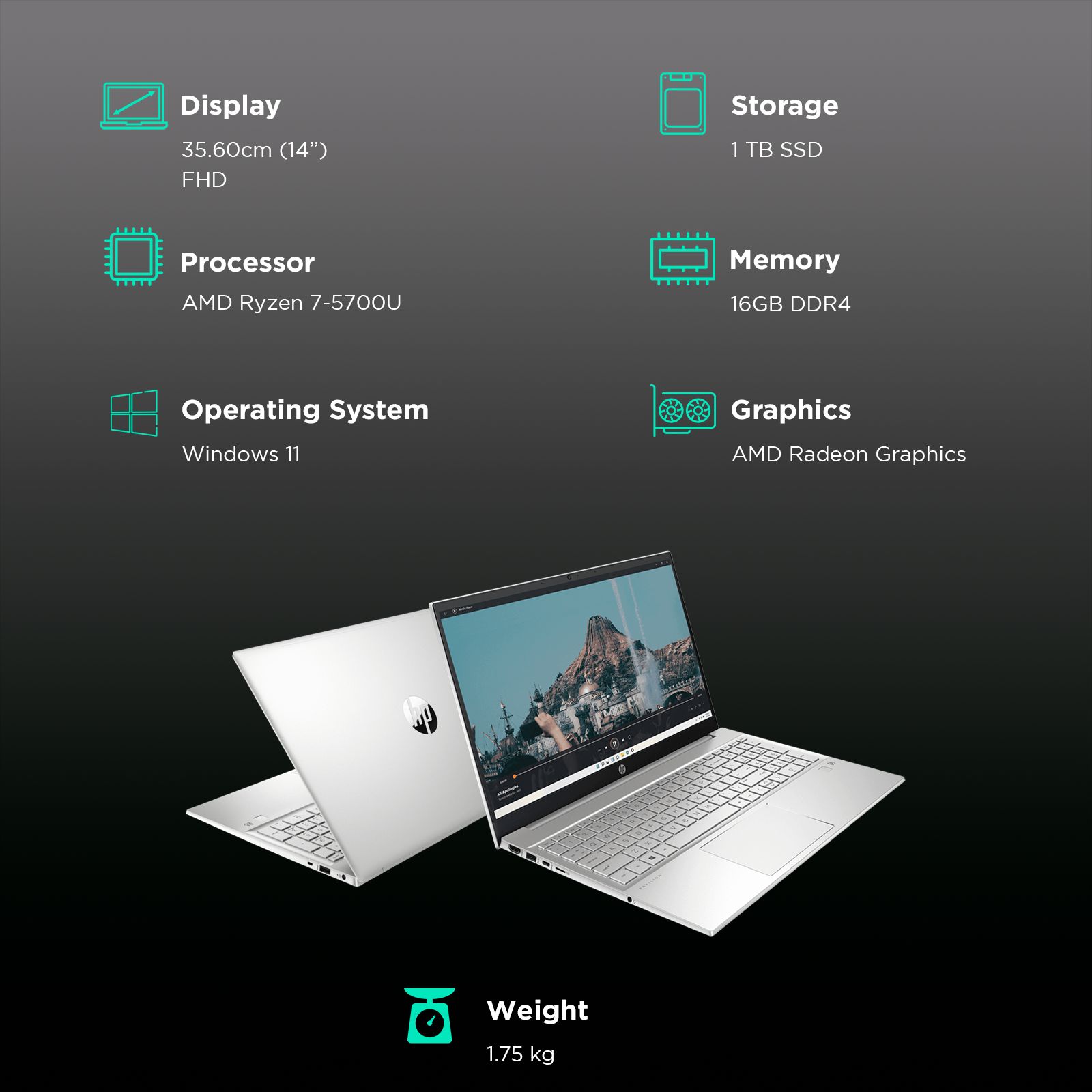 Buy HP Pavilion 15-eh1147AU AMD Ryzen 7 Laptop (16GB, 1TB SSD